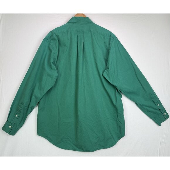 RALPH LAUREN Shirt Mens Green Solid Long Sleeve Purple Pony Blaire Classic Sz XL - Picture 2 of 7